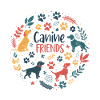 Canine Friends Floral Circle