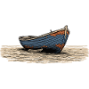 Weathered Sailboat on Coast