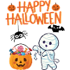 Halloween Mummy and Pumpkin with Candy
