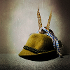 Alpine hat with feather band