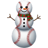Cartoon Baseball Snowman