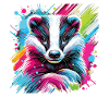 Neon Dachs Splash Kunst