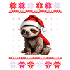 Faultier mit Weihnachtsmütze in Ugly-Muster
