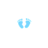 Pregnancy Announcement Heart Blue Footprints Boy