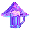 Neon Mountain Beer Mug