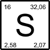 S Sulfur in Periodic Table Style