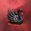 Black Swan with Skulls