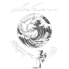 Aloha Wave Circle Surfer Motif