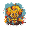 Poppy clown in Neon Circus
