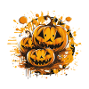 Pumpkin Splatter Halloween Art
