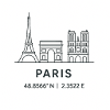 Paris Line Art Silhouette Landmark