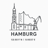 Hamburg Line Art Silhouette Landmark