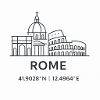 Rome Line Art Silhouette Landmark