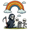 Death & Friends Halloween Rainbow Scene