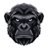 Geometric Gorilla Head