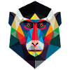 Geometric Monkey Head Art Print