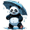 Panda Under Umbrella