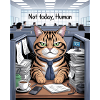 Katzenchef im Büro Not today