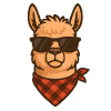 Stylish llama in sunglasses