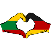 Lithuania Germany Flag Hands Heart Shape
