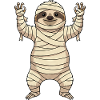 Cute Halloween Zombie Sloth Cartoon Monster