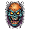 Dämonische Neonmaske