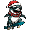 requin Noël drôle