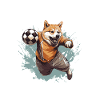 Akita Dog Football Team