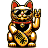 Metal-Neko – Chat Maneki Neko à bascule