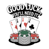 Good luck poker card motif