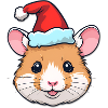 Christmas hamster with Santa hat