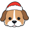 Weihnachts Hundegesicht mit Santa-Hut