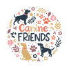 Canine Friends Floral Circle