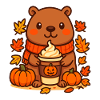 Capybara Pumpkin Latte – Cozy Autumn Mood