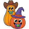 Kürbisduo Halloween Kostüm