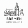 Bremen Line Art Silhouette Landmark
