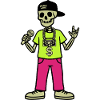 Skeleton Rapper – Mic, Chain & Neon Vibes