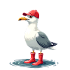 Moin Möwe im Friesen-Look