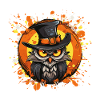 Owl Hat Halloween Splatter