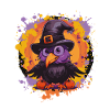 Raven in Witch Hat Halloween