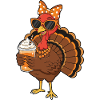 Turkey Coffee Lover Funny Thanksgiving Vibe