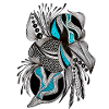 BlackTurquoise Scale Pattern