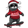 Robbe Tier Weihnachten Lustig