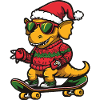 Dinosaur triceratops Christmas Funny
