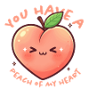 Kawaii Peach Heart Love Greeting
