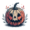 Halloween Night Style Carved Pumpkin