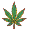 Cannabis Leaf Art – Green Leaves Outline
