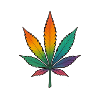 Rainbow Cannabis Leaf Design