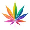 Rainbow Cannabis Leaf Art