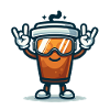 Coffee mug with ski goggles
